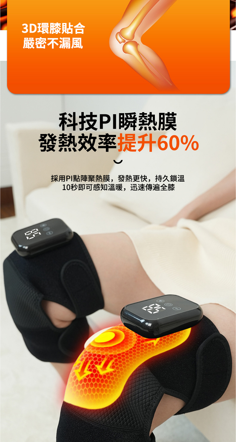 採用PI點陣聚熱膜,發熱更快,持久鎖溫