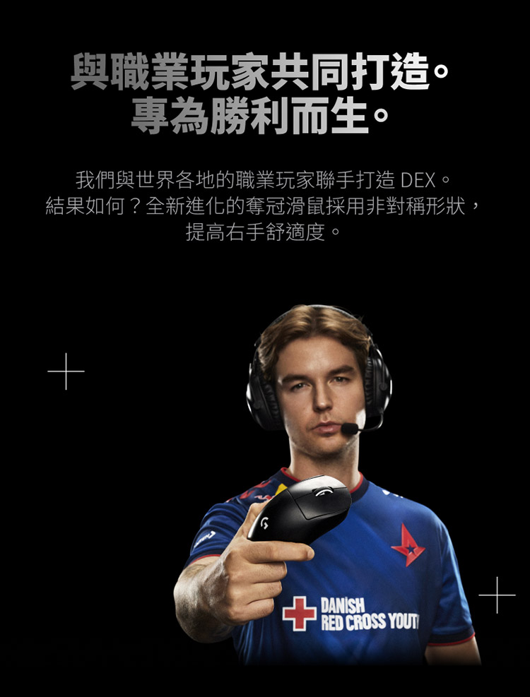 與職業玩家共同打造。 專為勝利而生。 我們與世界各地的職業玩家聯手打造 DEX。 結果如何全新進化的奪冠滑鼠採用非對稱形狀, 提高右手舒適度。