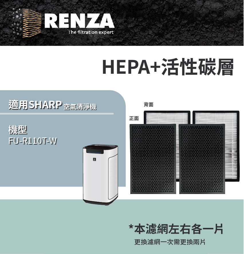 RENZA 適用 Sharp 夏普 FU-R110T-W 超