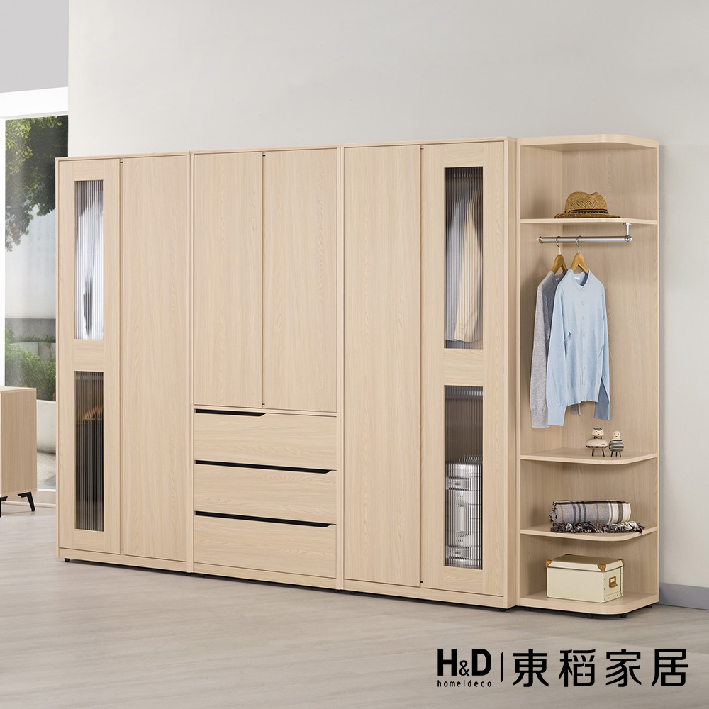 H&D 東稻家居 衣櫥右玻璃2.7尺(TCM-08613)品