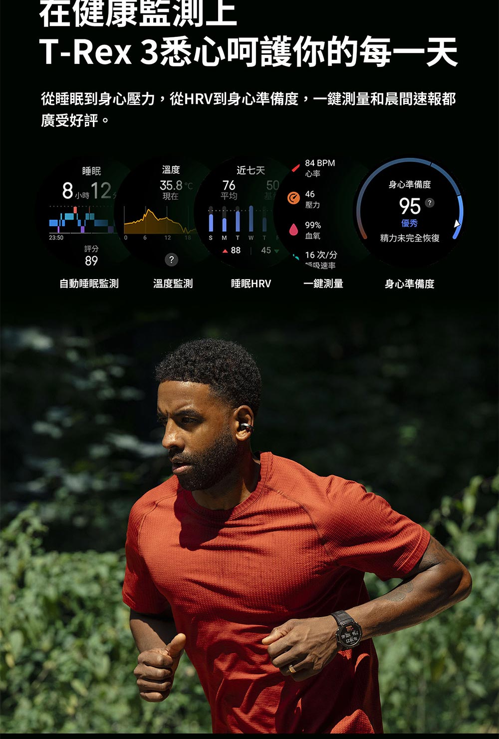 從睡眠到身心壓力,從HRV到身心準備度,一鍵測量和晨間速報都