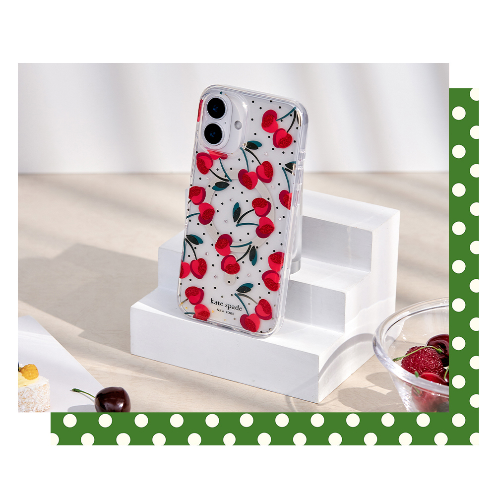 台湾 kate spade iPhone 16 シリーズ マグネット式耐衝撃ケース 華やか