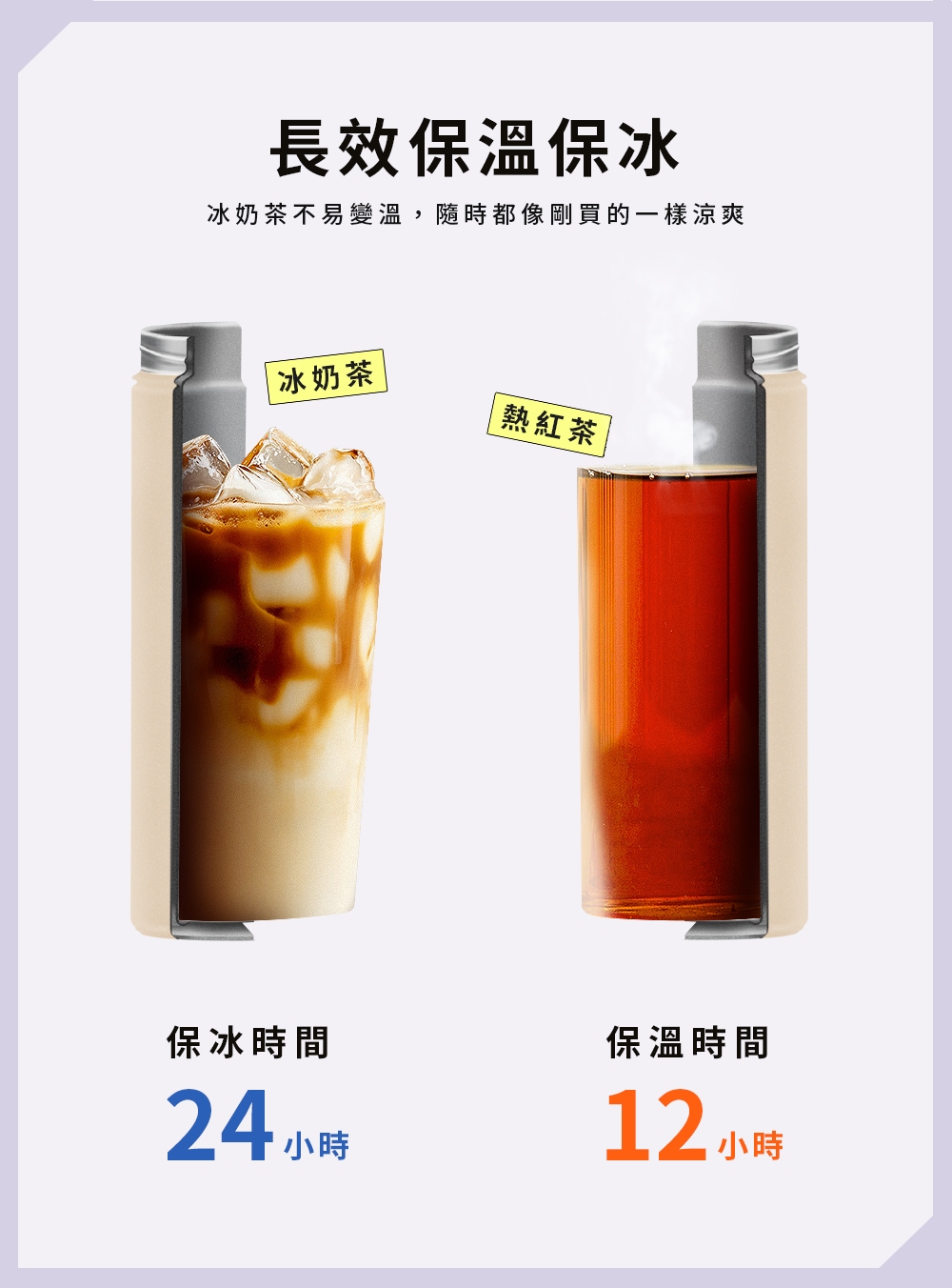 冰奶茶不易變溫,隨時都像剛買的一樣涼爽