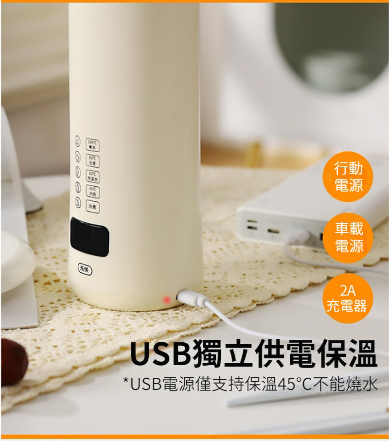 USBé»æºåæ¯æä¿æº«45ä¸è½çæ°´