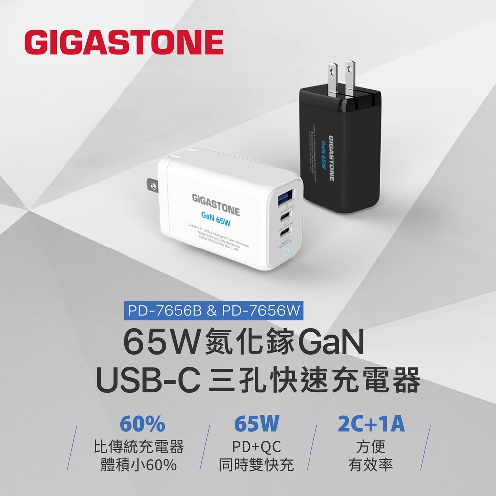 GIGASTONE 立達 GaN 65W氮化鎵Type-C三