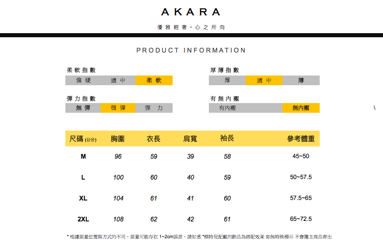 根據測量位置與方式的不同,測量可能存在 12cm誤差,請知悉模特兒配戴的飾品為搭配效果 如無特殊標示不會匯主商品寄出