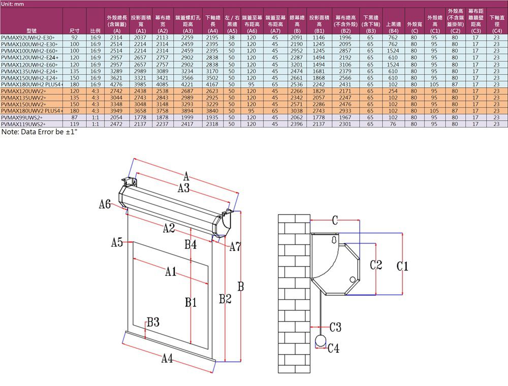 ELITE SCREENS億立銀幕 PVMAX180UWH - 詳情11