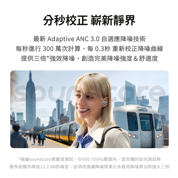 根據soundcore實驗室測試,在600700Hz範圍內,從耳機的反向測試時