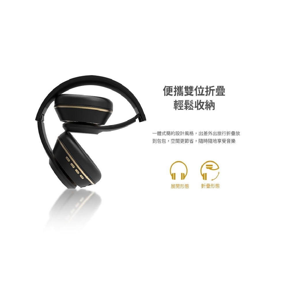便攜雙位折疊 輕鬆收納 一體式簡約設計風格,出差外出旅行折疊放 到包包,空間更節省,隨時隨地享受音樂 展開形態 折疊形態 