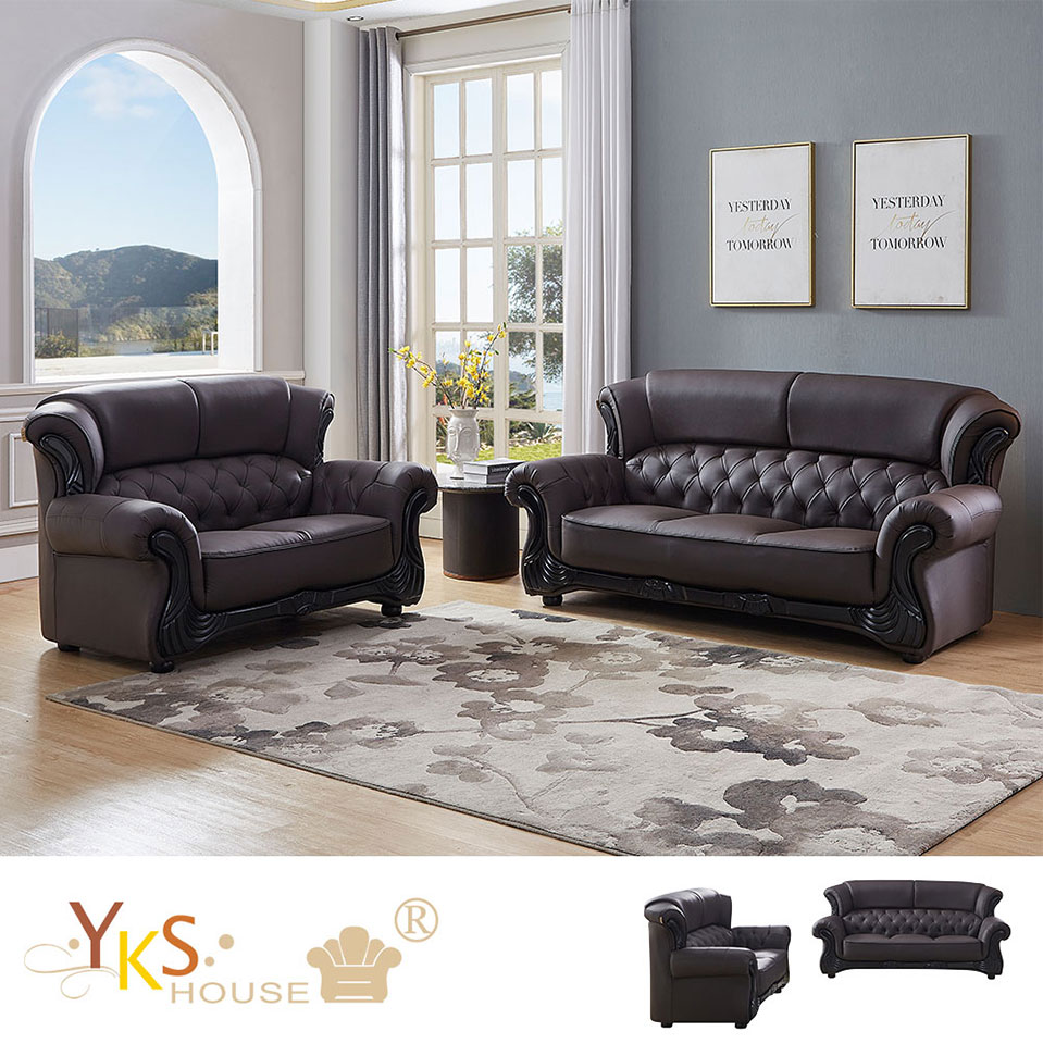 YKSHOUSE 豪華法式2+3人座獨立筒皮沙發組品牌優惠