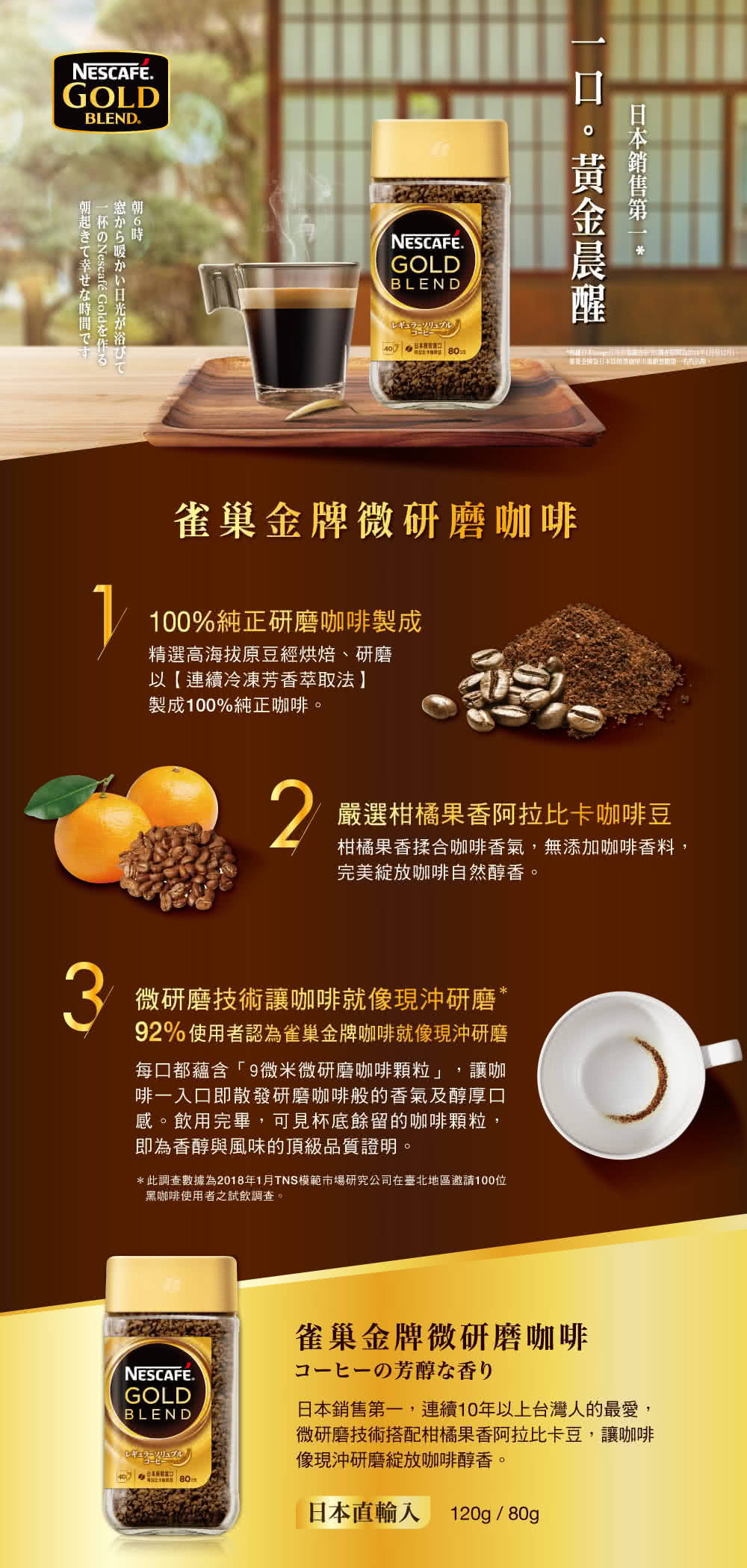 NESCAFE 雀巢咖啡 金牌微研磨咖啡補充包 120gx5