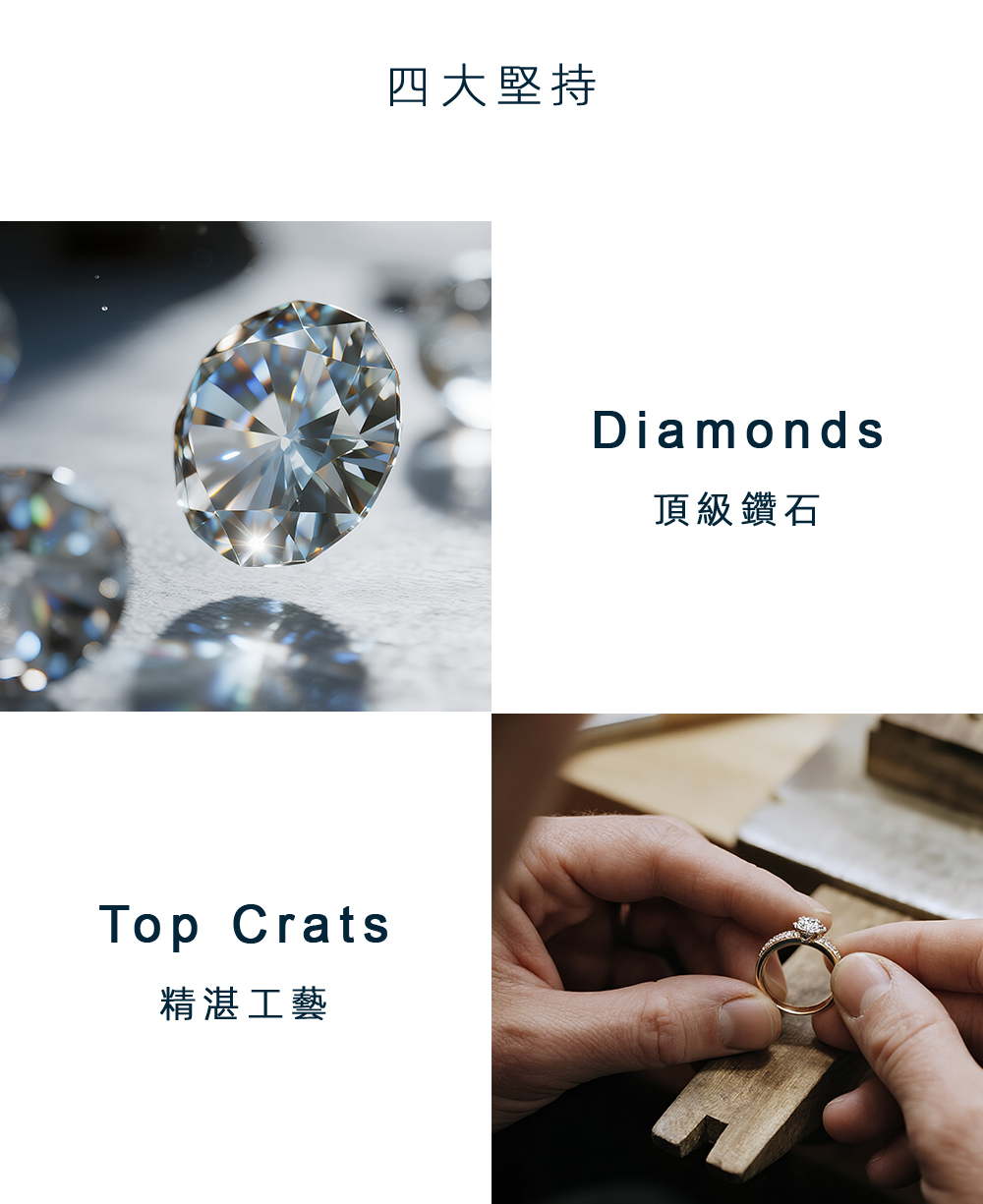 精湛工藝 四大堅持 頂級鑽石 