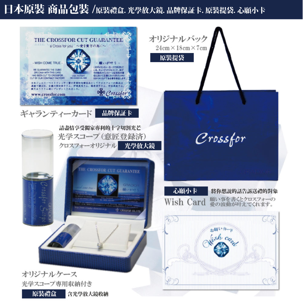 日本原裝商品包裝原裝禮盒, 光學放大鏡,品牌保証卡. 原裝提袋, 心願小卡