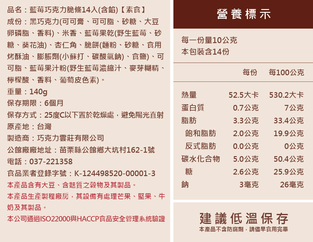 本公司通過ISO22000與HACCP食品安全管理系統驗證