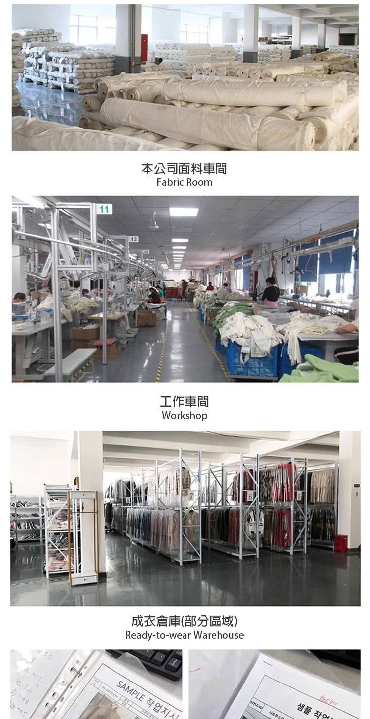 本公司面料車間 工作車間 成衣倉庫部分區域 