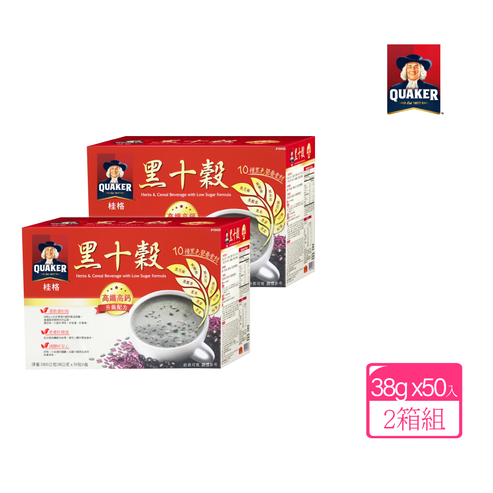 美式賣場 QUAKER 桂格 黑十穀-減糖新配方x2盒(38