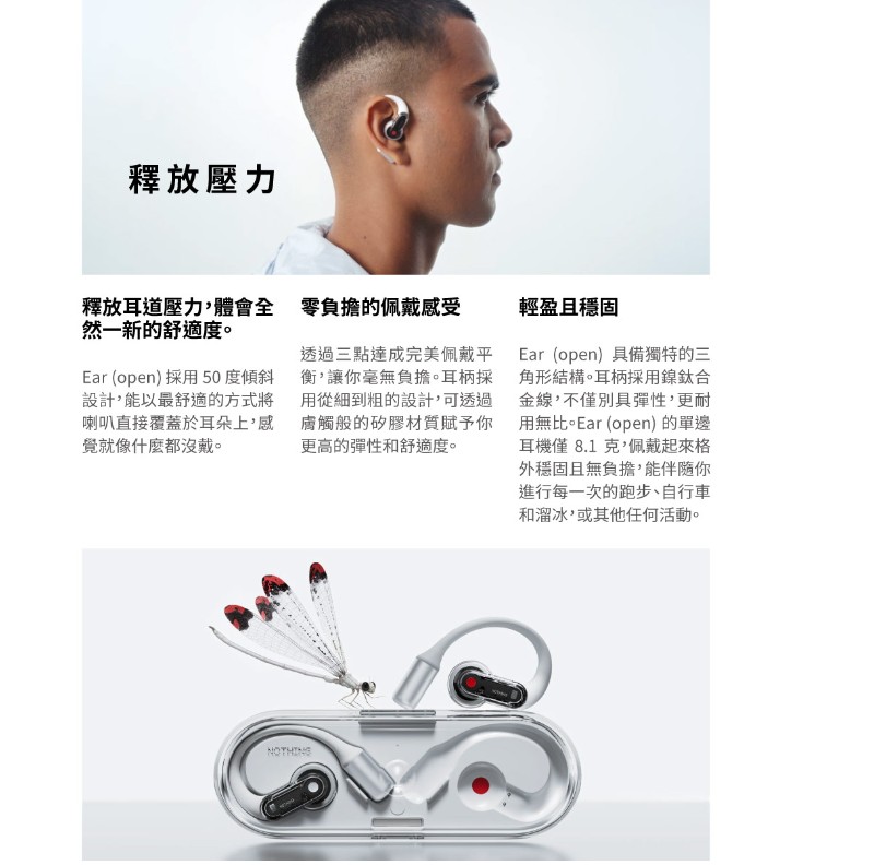 釋放耳道壓力,體會全 零負擔的佩戴感受