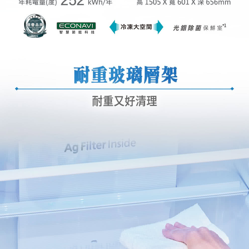 Panasonic 國際牌 268公升一級能效雙門變頻冰箱-