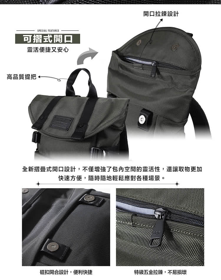 全新摺疊式開口設計,不僅增強了包內空間的靈活性,還讓取物更加