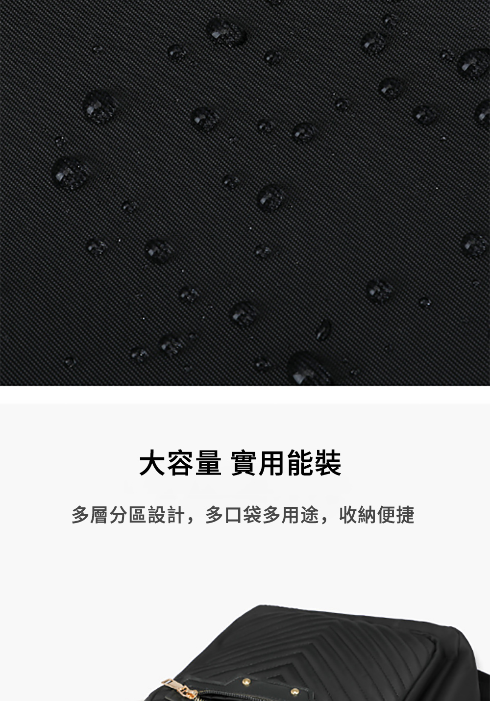 大容量 實用能裝 多層分區設計,多口袋多用途,收納便捷 