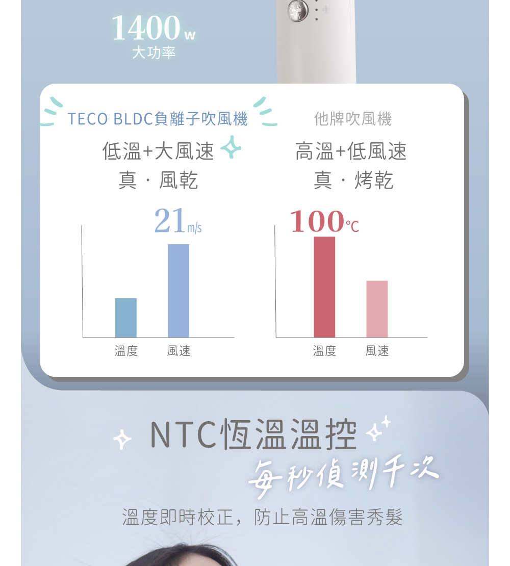 TECO BLDC負離子吹風機