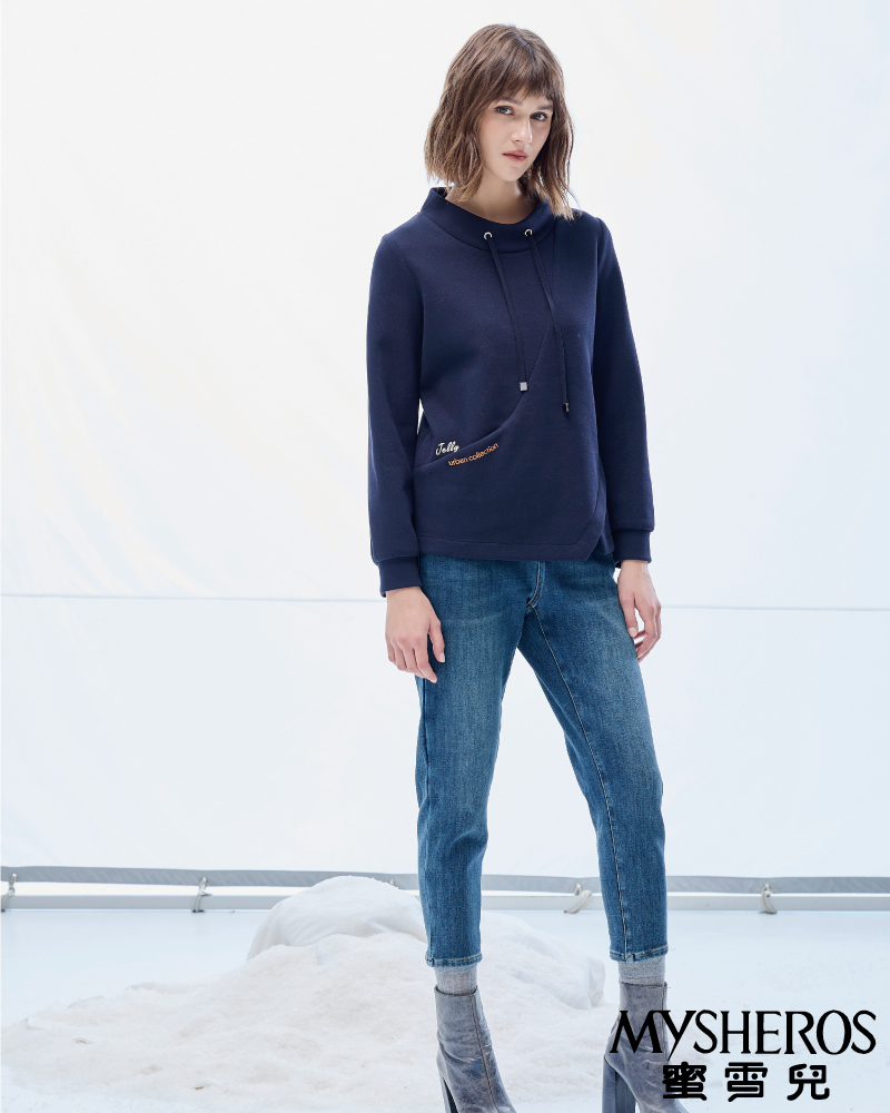 MYSHEROS 蜜雪兒 棉質休閒牛仔褲 鬆緊腰頭 復古刷白 MYSHEROS 蜜雪兒 棉質休閒牛仔褲 鬆緊腰頭 復古刷白