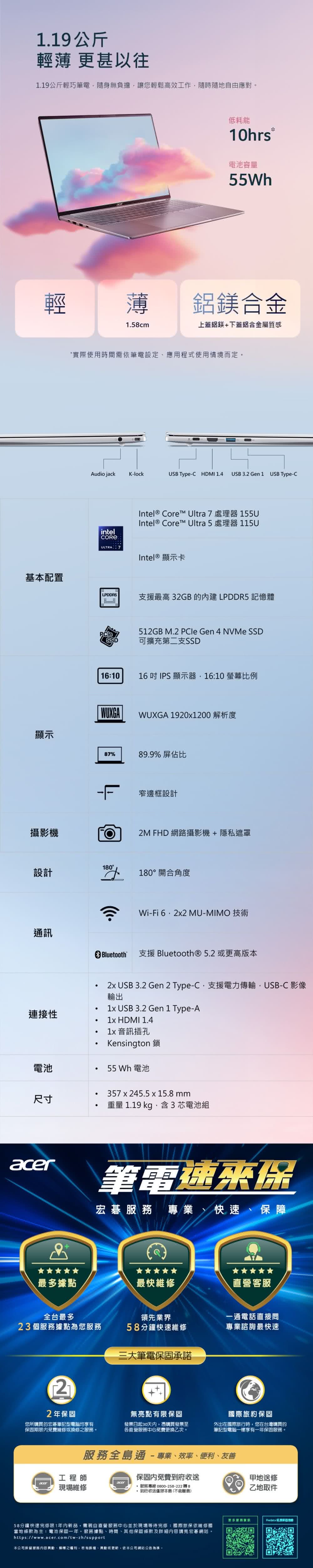 58分鐘快速完修限1年内新品,需親自直營服務中心並於現場等待完修國際旅保依維修國