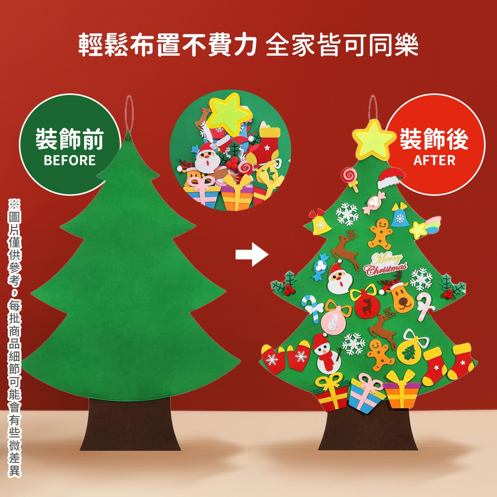 輕鬆布置不費力全家皆可同樂 裝飾前 圖片僅供參考,每批商品細節可能會有些微差異 裝飾後 