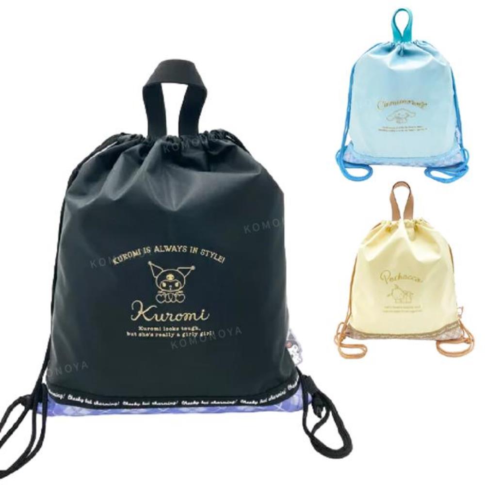 小禮堂 Sanrio 三麗鷗 尼龍兩用束口後背袋 - 格紋款 小禮堂 Sanrio 三麗鷗 尼龍兩用束口後背袋 - 格紋款