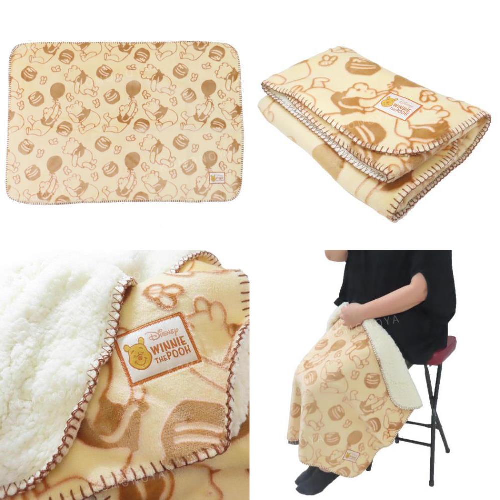 小禮堂 Hello Kitty 小熊維尼 圓角羊羔毛毛毯 1