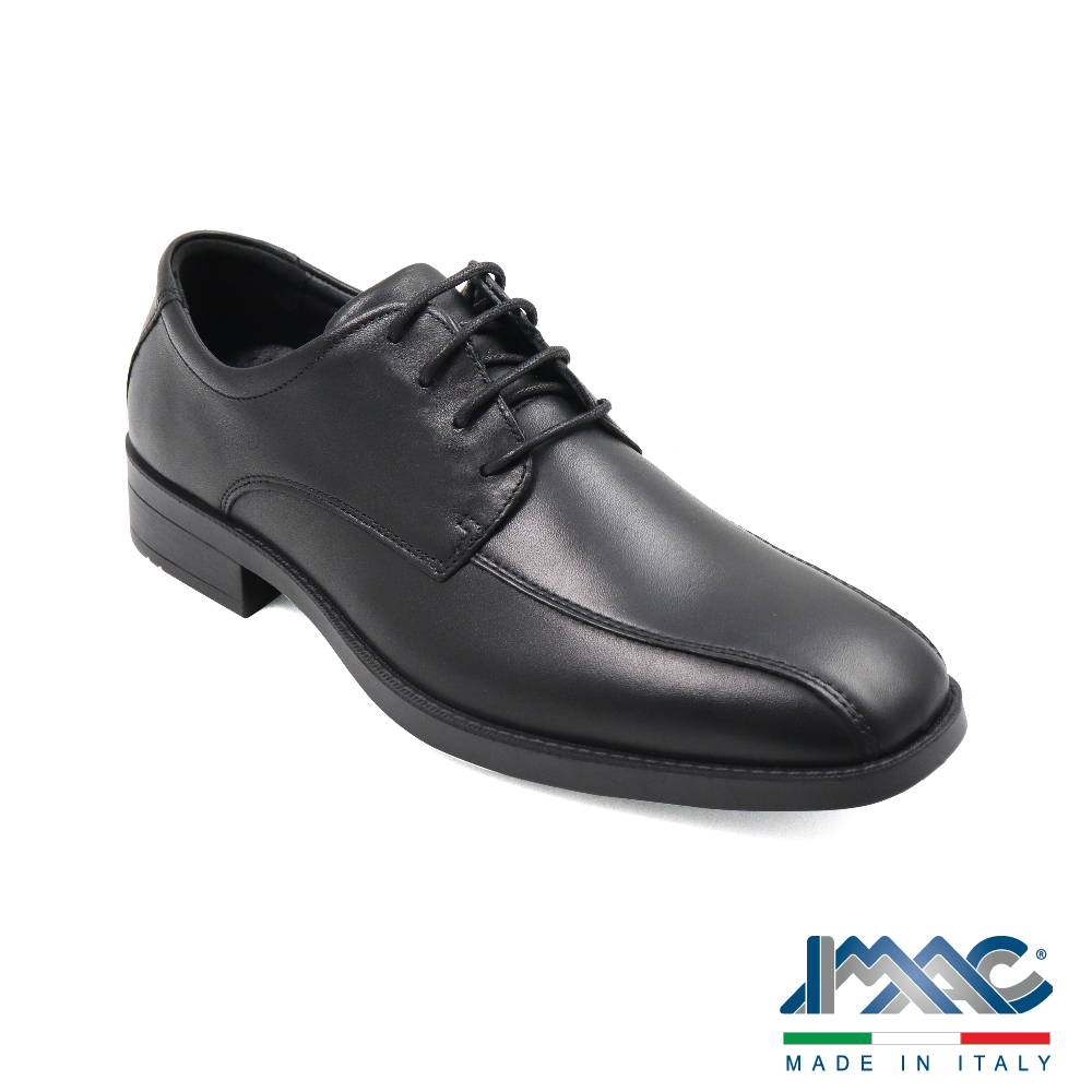 IMAC 義大利原廠超輕量氣墊綁帶休閒皮鞋 黑色(65007