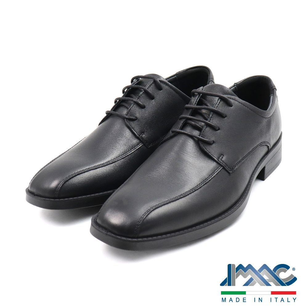 IMAC 義大利原廠超輕量氣墊綁帶休閒皮鞋 黑色(65007