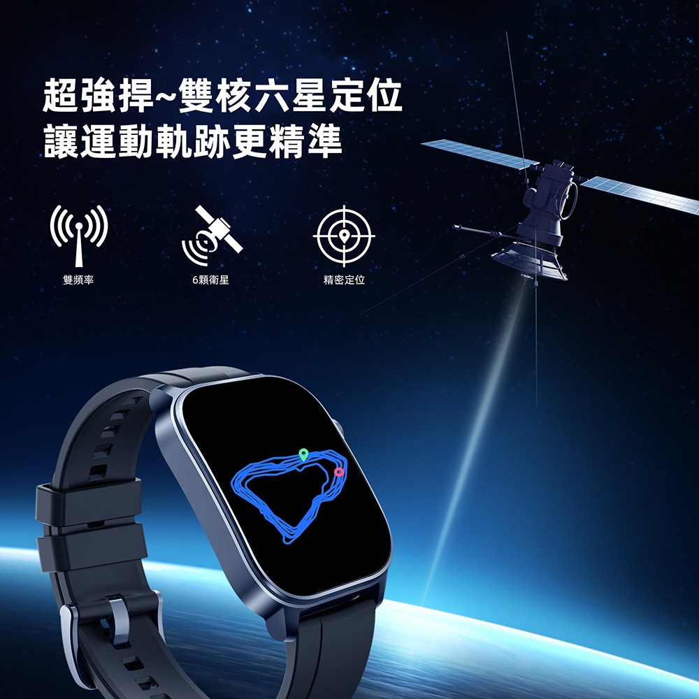 超強捍雙核六星定位 讓運動軌跡更精準 雙頻率 6顆衛星 精密定位 