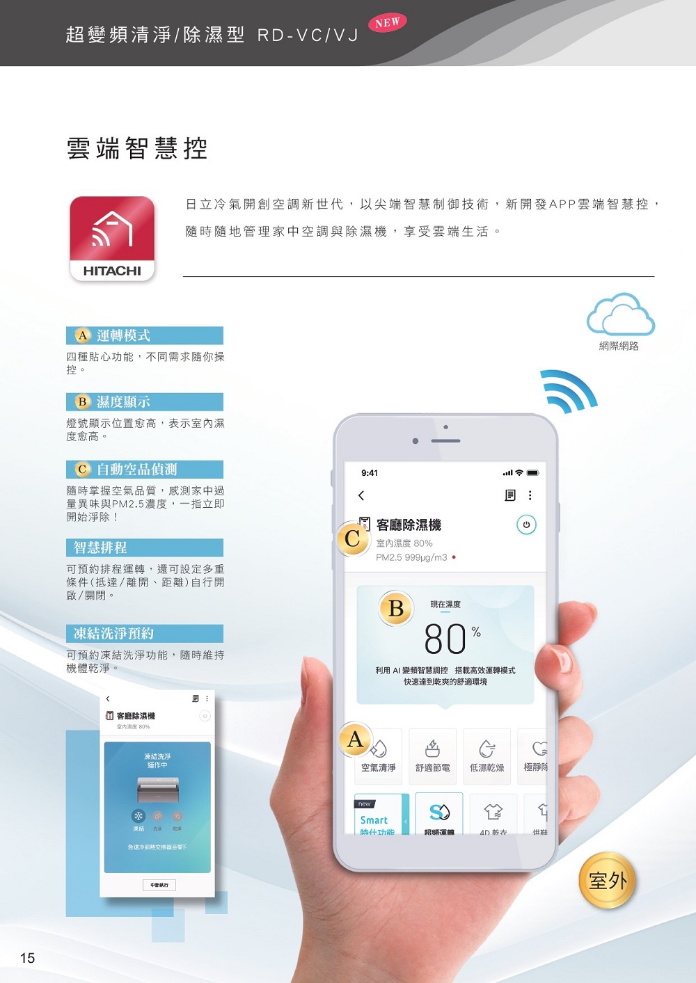 日立冷氣開創空调新世代,以尖端智慧制御技術,新開發APP雲端智慧控,
