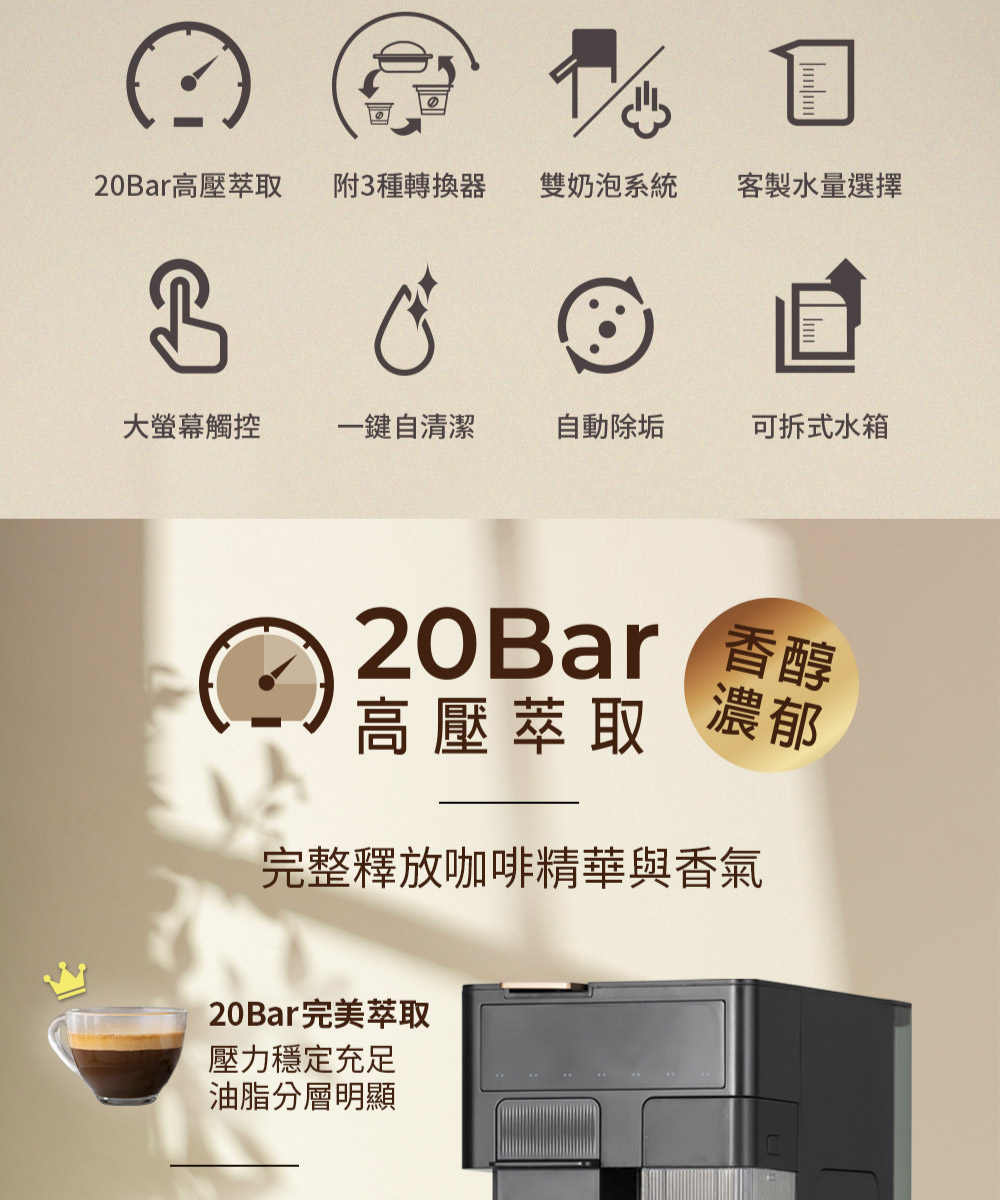 完整釋放咖啡精華與香氣