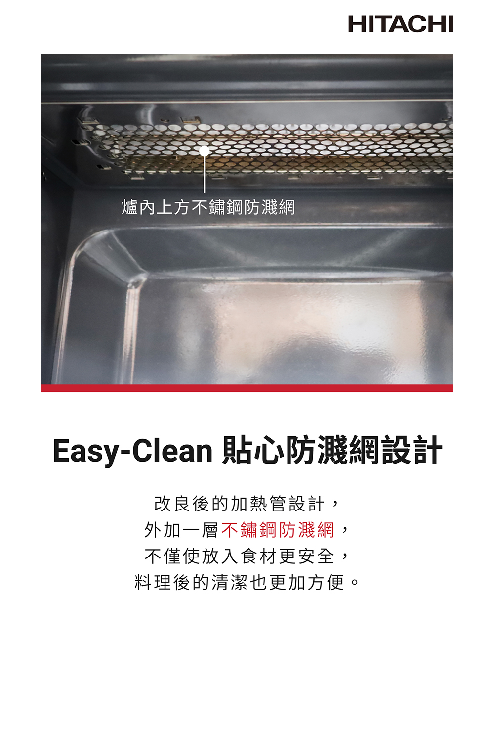 EasyClean 貼心防濺網設計