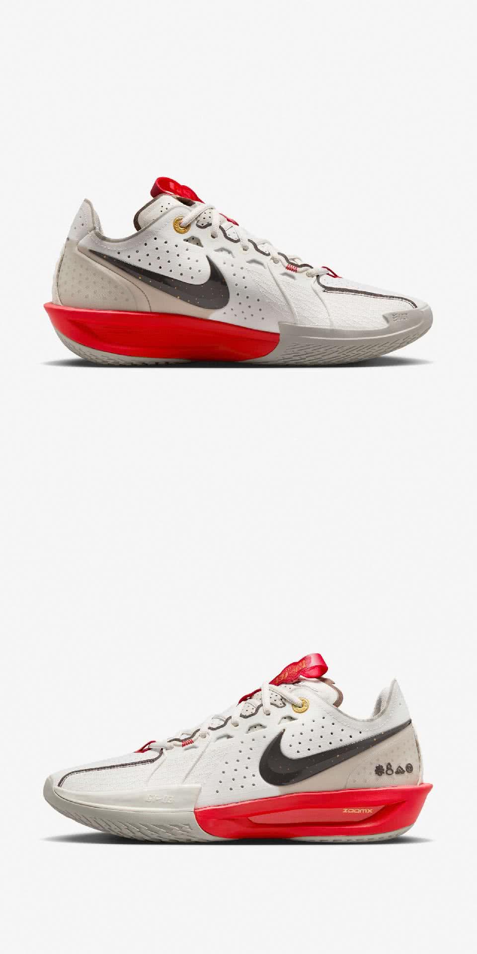 NIKE 耐吉 籃球鞋 G.T. Cut 3 米白 紅 男鞋