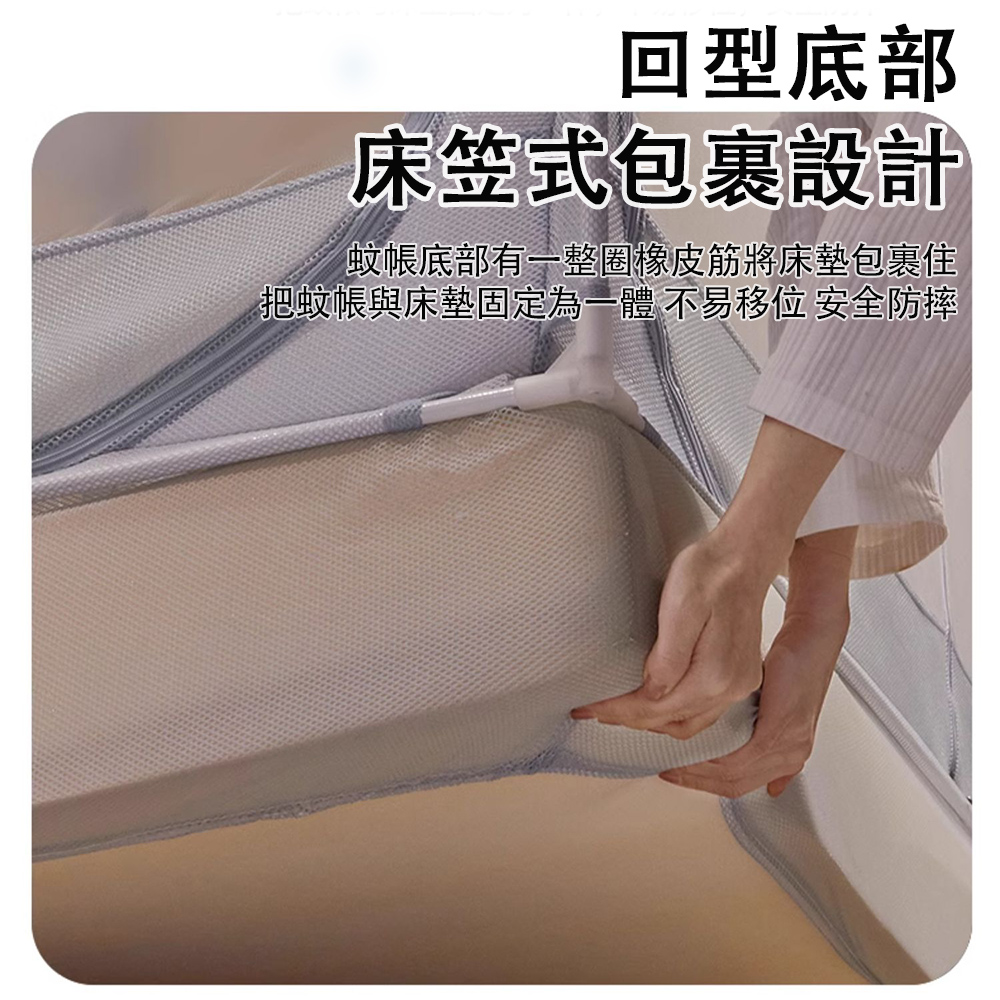 南極人 免安裝蒙古包蚊帳 家用臥室防摔蚊帳 全包圍蚊帳(加密