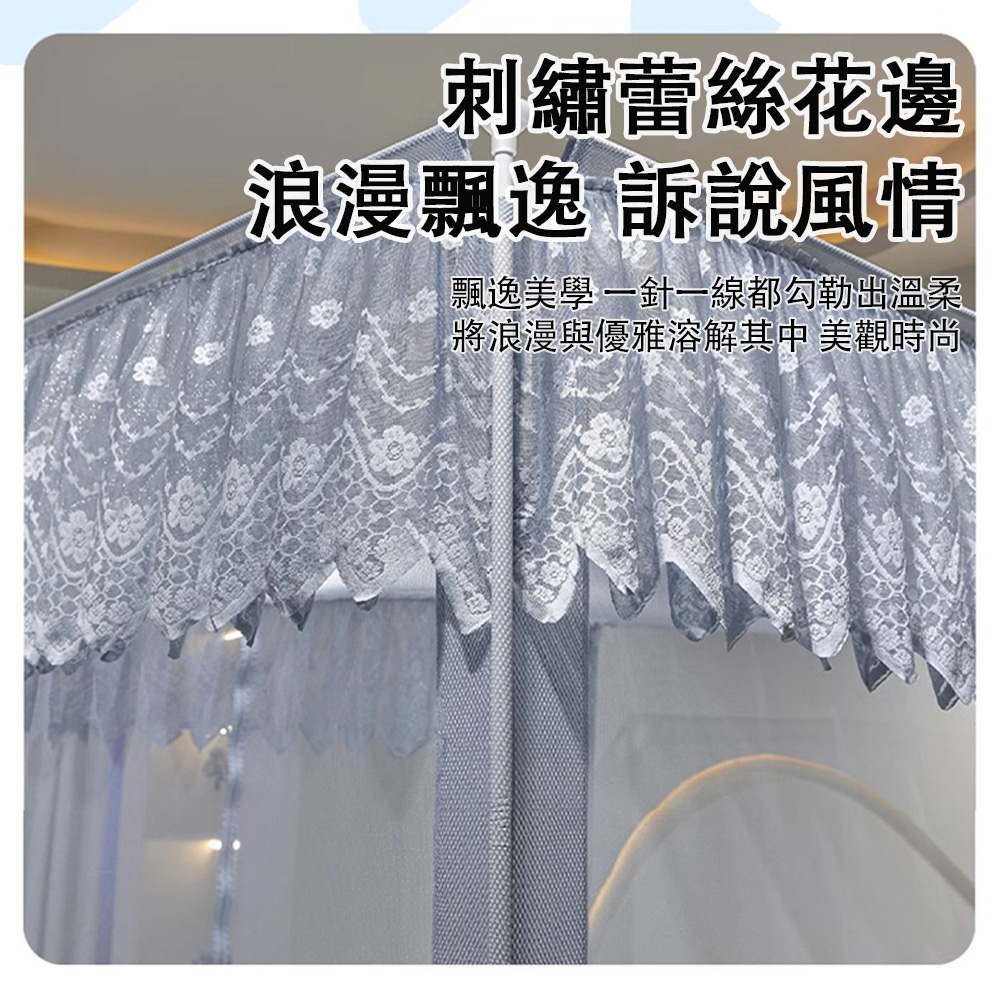南極人 免安裝蒙古包蚊帳 家用臥室防摔蚊帳 全包圍蚊帳(加密