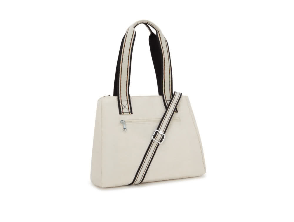 KIPLING官方旗艦館 淺米色手提斜背兩用側肩包-CARS