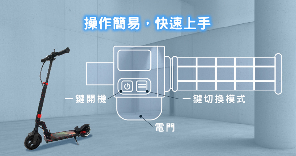 操作簡易,快速上手 一鍵開機 電門 一鍵切換模式 