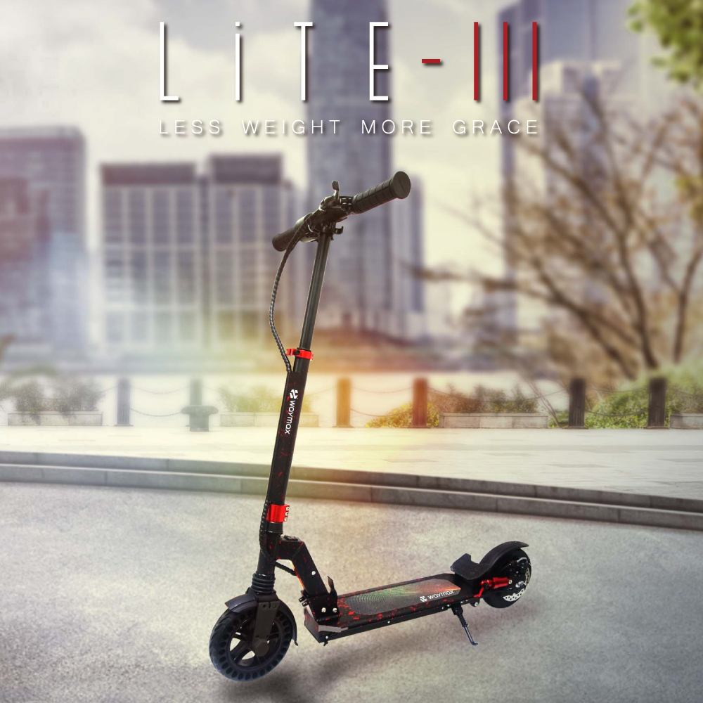 Waymax Lite-3電動滑板車 ｜側邊冷光氛圍燈｜三段