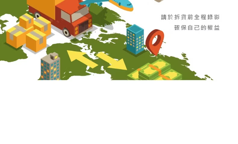 請於拆貨前全程錄影 確保自己的權益 