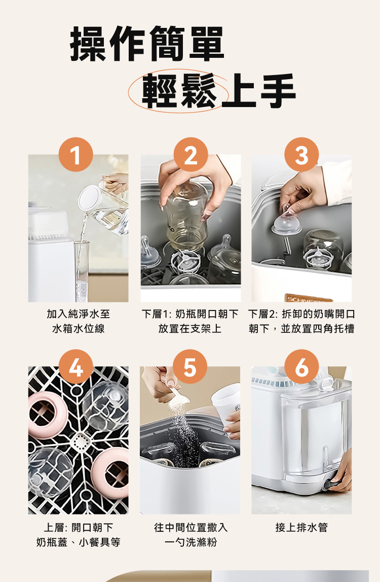 下層1 奶瓶開口朝下
