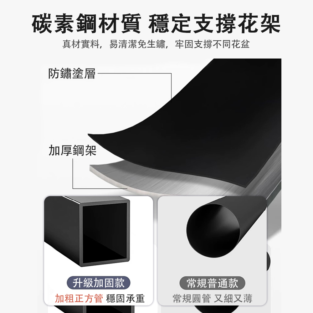 真材實料,易清潔免生鏽,牢固支撐不同花盆