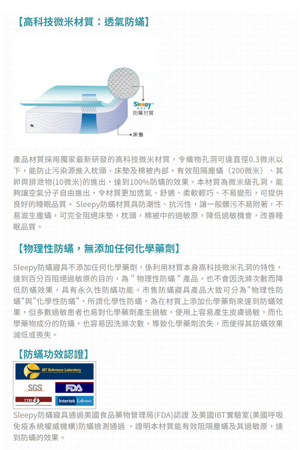 Sleepy 舒利比 5面防水防蟎床包式保潔墊(特大 6x7