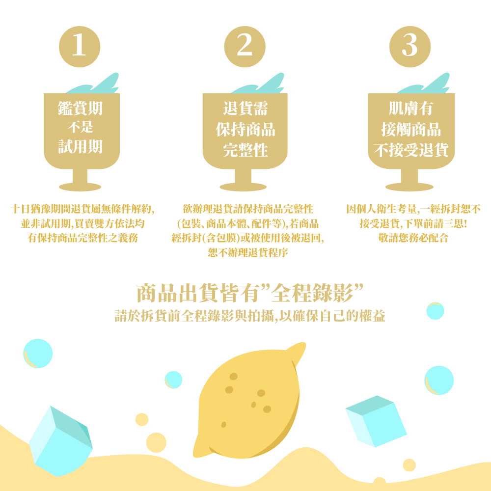 請於拆貨前全程錄影與拍攝,以確保自己的權益