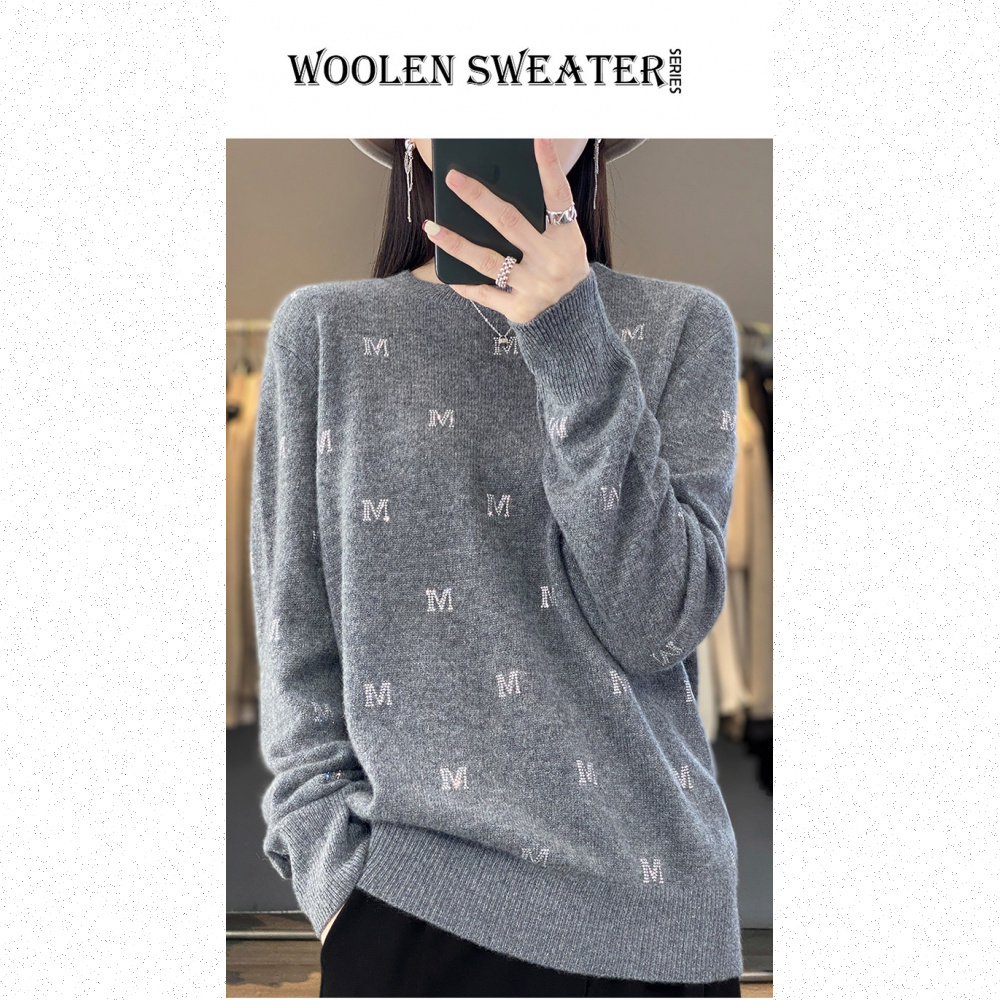 Very Buy 非常勸敗 預購/23春秋圓領字母羊毛衫女寬