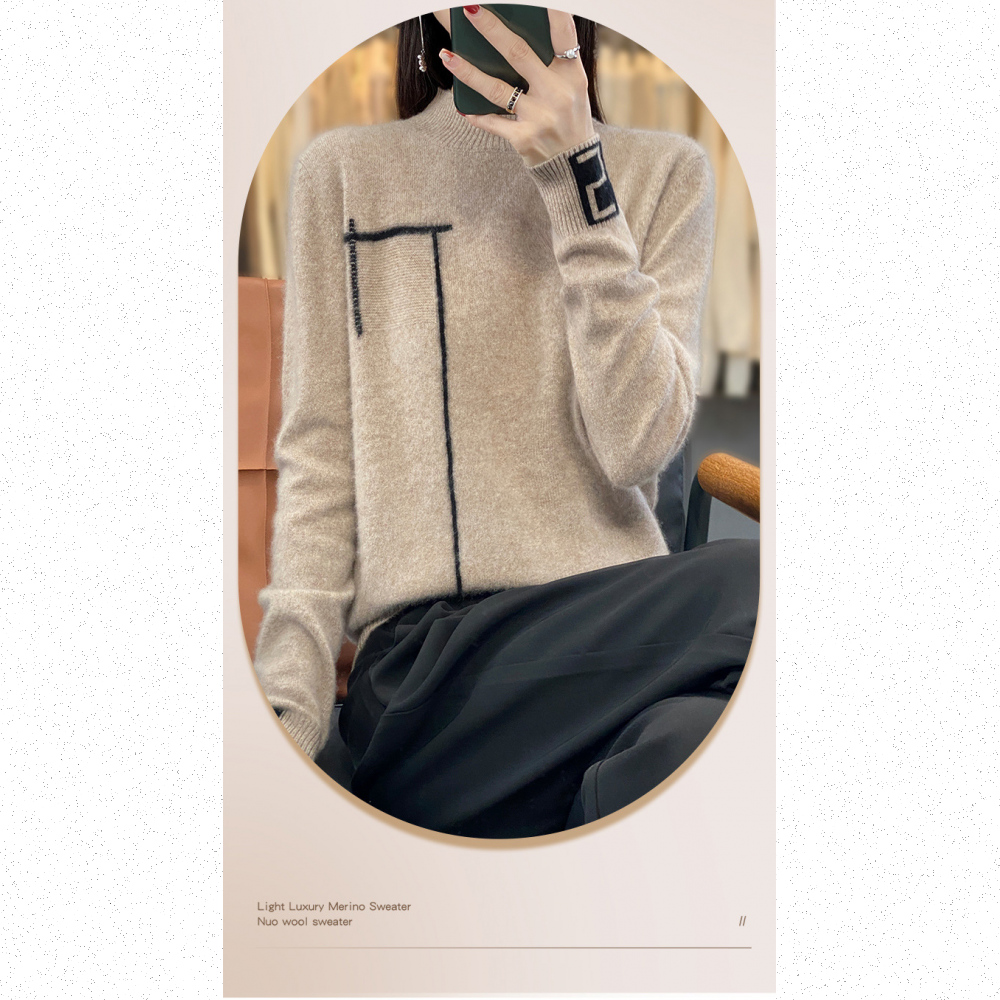 Very Buy 非常勸敗 預購/秋冬半高領拼接撞色羊毛衫套