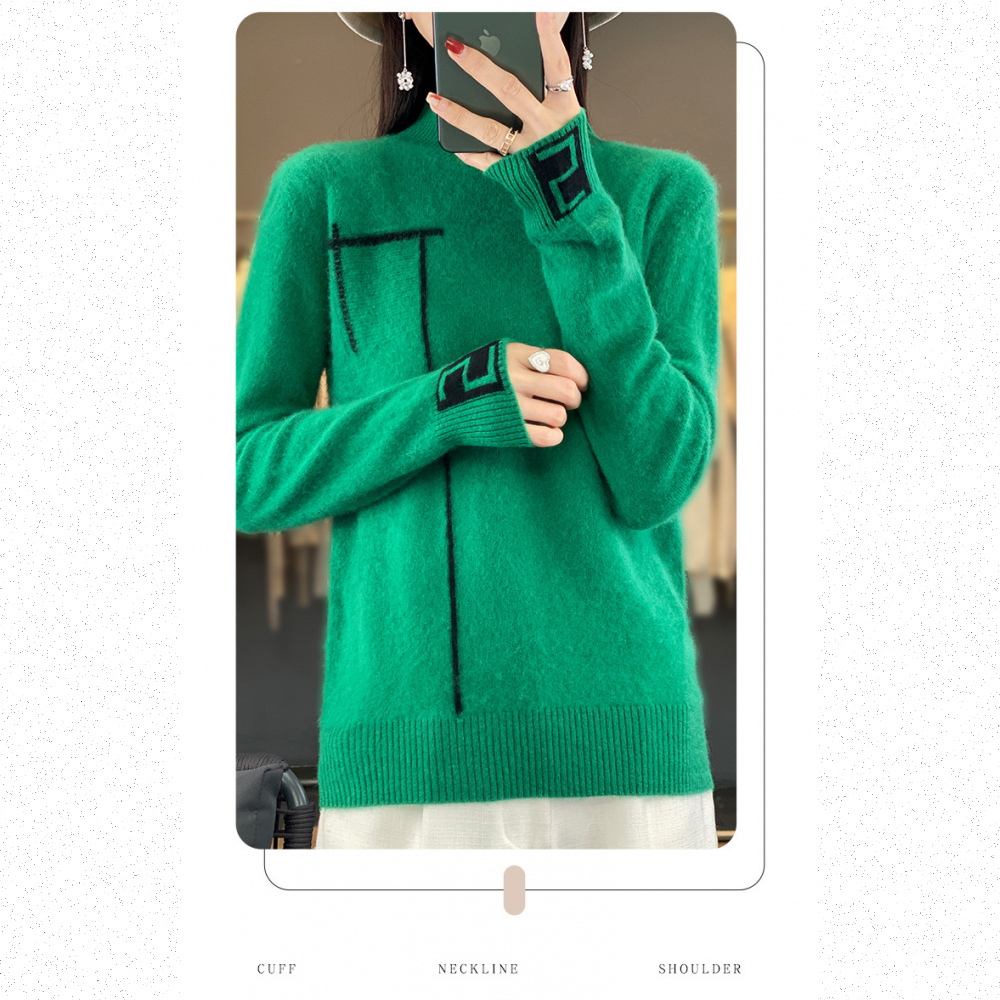 Very Buy 非常勸敗 預購/秋冬半高領拼接撞色羊毛衫套